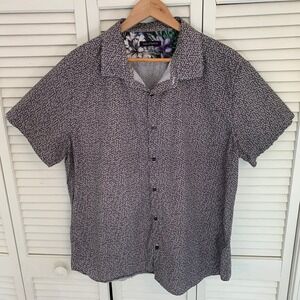Lords of Harlech XXL Short Sleeve Button Up Geometric Shirt‎ Fits Like XL Cotton